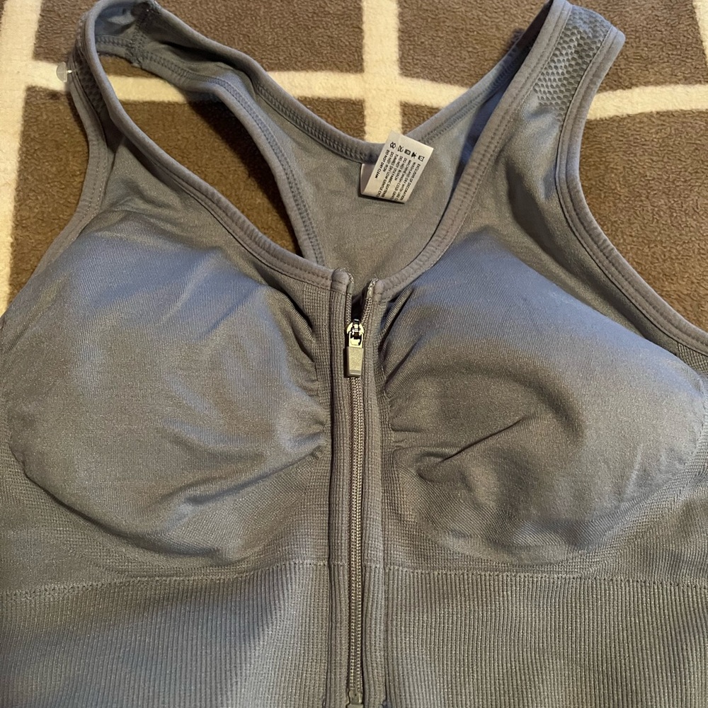 Zip up sports bra